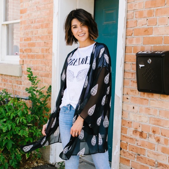 SOLD OUT Tear Drop Chiffon Kimono - Picture 2 of 7